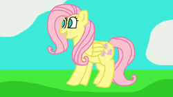 Size: 1366x768 | Tagged: safe, artist:raulixevergreen, fluttershy, pegasus, pony, g4, doodle, female, happy, mare, solo