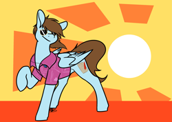 Size: 3035x2150 | Tagged: safe, artist:omegapex, oc, oc only, oc:sorren, pegasus, pony, clothes, hawaiian shirt, high res, jewelry, male, necklace, pose, shirt, smug, solo, stallion, standing, sunglasses