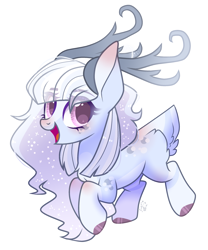 Size: 2337x2809 | Tagged: safe, artist:sugaryicecreammlp, oc, oc only, oc:heaven, deer, deer pony, original species, antlers, female, high res, simple background, solo, transparent background