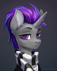 Size: 1500x1878 | Tagged: safe, artist:inowiseei, oc, oc only, oc:legacy lexston, pony, unicorn, bust, commission, male, portrait, solo, stallion