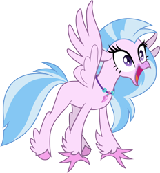Size: 3000x3238 | Tagged: safe, artist:cloudy glow, silverstream, classical hippogriff, hippogriff, g4, the hearth's warming club, .ai available, cute, diastreamies, female, high res, jewelry, necklace, open mouth, open smile, simple background, smiling, solo, transparent background, vector