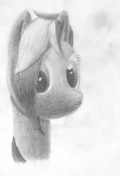 Size: 1564x2301 | Tagged: safe, artist:hopesome-way, derpibooru exclusive, oc, oc only, oc:gleaming copse, pony, bust, grayscale, monochrome, pencil drawing, portrait, sketch, solo, traditional art