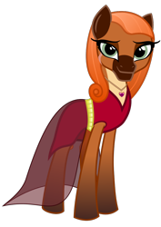 Size: 794x1123 | Tagged: safe, artist:cheezedoodle96, artist:cloudy glow, edit, vector edit, oc, oc only, oc:ambermane, earth pony, pony, g4, .svg available, clothes, dress, earth pony oc, eye scar, female, gradient hooves, gradient mane, jewelry, mare, necklace, scar, simple background, solo, svg, transparent background, vector