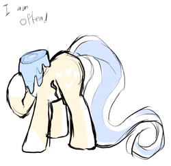 Size: 1058x1023 | Tagged: safe, artist:skulifuck, oc, oc only, pony, colored blood, headless, raised hoof, simple background, solo, talking, white background