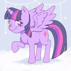 Size: 2048x2048 | Tagged: dead source, safe, artist:chapaghettii, twilight sparkle, alicorn, pony, g4, crescent moon, female, high res, moon, solo, standing, stars, twilight sparkle (alicorn)