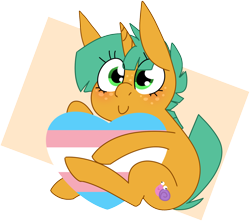 Size: 1280x1135 | Tagged: safe, artist:kryptchild, snails, pony, unicorn, g4, glitter shell, pride, pride flag, simple background, solo, trans day of visibility, trans female, transgender, transgender pride flag, transparent background