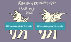 Size: 1000x600 | Tagged: safe, artist:renciadopts, oc, oc only, alicorn, bat pony, bat pony alicorn, pony, alicorn oc, base, bat pony oc, bat wings, duo, horn, obtrusive watermark, pay to use, raised hoof, simple background, watermark, wings