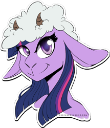 Size: 1540x1791 | Tagged: safe, artist:obscuredragone, twilight sparkle, lamb, pony, sheep, g4, big ears, big eyes, cute, female, floppy ears, happy, horn, looking at you, shiny eyes, simple background, smiling, smiling at you, snout, solo, species swap, straight hair, transparent background, wool