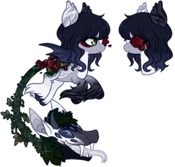 Size: 380x364 | Tagged: safe, artist:glitterring, oc, oc only, cow plant pony, monster pony, original species, plant pony, augmented tail, base used, bat wings, bust, flower, flower in hair, hoof fluff, plant, simple background, transparent background, wings