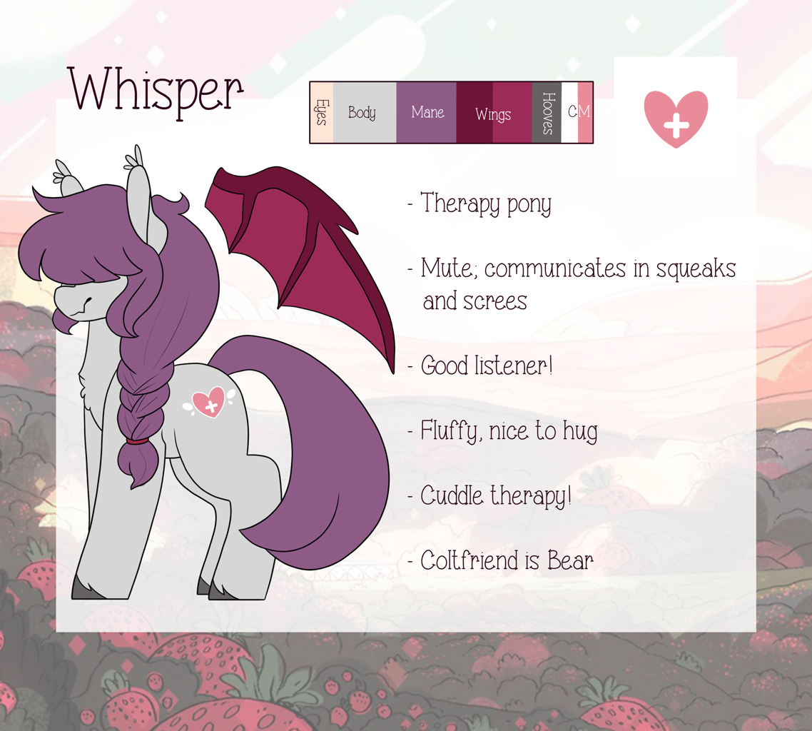 2323740 Safe Artist Liefsong Oc Oc Whisper Bat Pony Braid