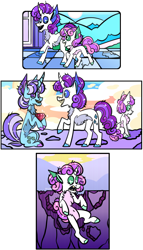 Size: 2215x3863 | Tagged: safe, artist:mrraapeti, diamond mint, rarity, sweetie belle, pony, unicorn, comic:wild au, g4, alternate design, alternate universe, gem, high res, simple background, story included, transparent background