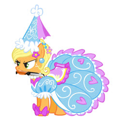 Size: 1000x1000 | Tagged: safe, artist:dust1-nk0r, applejack, earth pony, pony, g4, clothes, dress, knife, simple background, white background