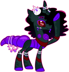 Size: 1915x2010 | Tagged: safe, artist:kurosawakuro, oc, oc only, changepony, hybrid, pony, ambiguous gender, base used, colored pupils, magical gay spawn, offspring, parent:king sombra, parent:pharynx, simple background, solo, transparent background