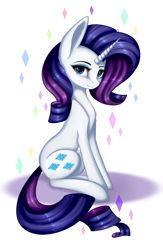 Size: 1307x2000 | Tagged: safe, artist:jay-shep, rarity, pony, unicorn, g4, cute, cutie mark eyes, ear fluff, female, looking at you, mare, raribetes, simple background, sitting, solo, white background, wingding eyes