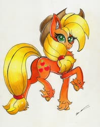 Size: 2373x3017 | Tagged: safe, artist:luxiwind, applejack, earth pony, pony, g4, female, high res, solo, traditional art