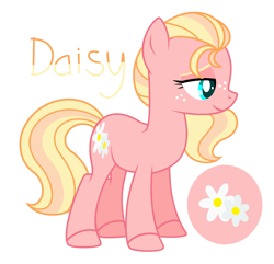 Size: 2228x2152 | Tagged: safe, artist:amazingly-gay-evan, oc, oc only, oc:daisy, earth pony, pony, base used, cutie mark, female, freckles, full body, high res, hooves, lidded eyes, mare, offspring, parent:big macintosh, parent:fluttershy, parents:fluttermac, simple background, smiling, solo, standing, tail, transgender, white background