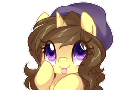 Size: 735x520 | Tagged: safe, artist:loyaldis, oc, oc only, oc:astral flare, pony, unicorn, :p, adorable face, beanie, cute, hat, heart eyes, hooves, simple background, solo, tongue out, transparent background, wingding eyes