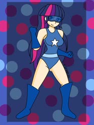 Size: 1280x1707 | Tagged: safe, artist:darkduskshine, twilight sparkle, human, g4, clothes, female, humanized, leotard, magic gaia, solo, superhero