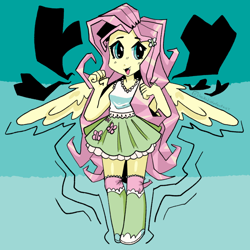 Size: 720x720 | Tagged: safe, artist:spikycemetery, fluttershy, equestria girls, g4, female, open mouth, ponied up, wings