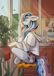 Size: 1748x2480 | Tagged: safe, artist:tu_rka, pony, anthro, chill, chill window, window, ych example, ych result