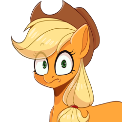 Size: 3000x3000 | Tagged: safe, artist:tuzz-arts, applejack, earth pony, pony, g4, cowboy hat, eye clipping through hair, female, hat, high res, looking at you, mare, simple background, solo, transparent background