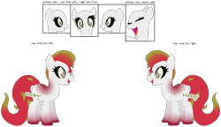Size: 1094x631 | Tagged: safe, artist:skulifuck, oc, oc only, earth pony, pony, base used, bust, earth pony oc, open mouth, pitaya, reference sheet, simple background, smiling, transparent background