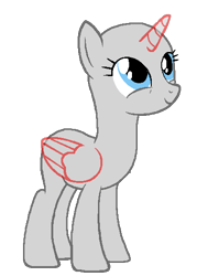 Size: 400x558 | Tagged: safe, artist:beanbases, oc, oc only, alicorn, pony, alicorn oc, base, eyelashes, horn, looking up, simple background, smiling, solo, transparent background, wings