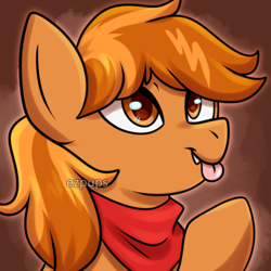 Size: 500x500 | Tagged: safe, artist:saber-panda, oc, oc only, oc:kawa, pony, bust, female, mare, portrait, solo, tongue out