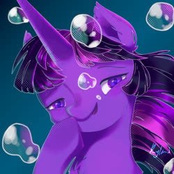 Size: 2500x2500 | Tagged: safe, artist:ryano-0, twilight sparkle, pony, g4, bubble, female, high res, solo, underwater