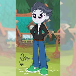 Size: 1080x1080 | Tagged: safe, artist:rjp.rammy, rumble, equestria girls, g4, belt, clothes, equestria girls-ified, hoodie, jeans, male, pants, shirt, shoes, sneakers, socks, solo, t-shirt