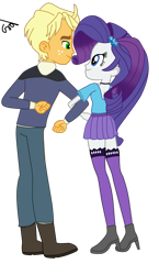 Size: 1280x2211 | Tagged: safe, artist:gmaplay, ragamuffin (g4), rarity, equestria girls, equestria girls series, g4, spoiler:eqg series (season 2), clothes, female, high heels, male, rarimuffin, shipping, shoes, simple background, socks, stiletto heels, straight, thigh highs, transparent background, vector