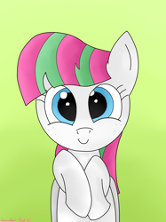 Size: 3016x4032 | Tagged: safe, artist:rainbowšpekgs, blossomforth, pegasus, pony, g4, adorable face, adoraforth, bust, cute, female, happy, high res, mare, portrait, simple background, smiling, solo
