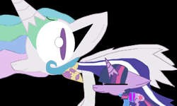 Size: 1200x720 | Tagged: safe, artist:speedy2katv2, princess celestia, twilight sparkle, alicorn, pony, unicorn, g4, 1000 hours in ms paint, anatomically incorrect, crossover, frisk, toriel, torielestia, twilight friskle, undertale