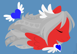 Size: 1500x1055 | Tagged: safe, artist:raygirl, part of a set, oc, oc only, oc:unity, pegasus, pony, commission, heart, minimalist, modern art