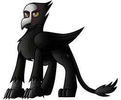 Size: 2300x1900 | Tagged: safe, artist:somber, oc, oc only, oc:grimm, griffon, simple background, solo, transparent background