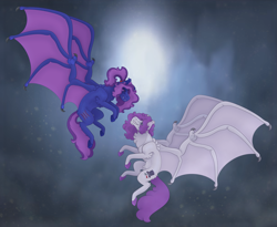 Size: 5453x4462 | Tagged: safe, artist:snootsnooter, oc, oc only, oc:evening's dawn, oc:nebulous (bat), bat pony, pony, commission, digital art, no small wings on my watch