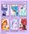 Size: 818x977 | Tagged: safe, artist:nevaylin, gallus, kerfuffle, silverstream, sunset shimmer, butterfly, griffon, kobold, lizard, pegasus, pony, anthro, g4, my little pony: rainbow roadtrip, animal crossing, bedroom eyes, bust, chest fluff, clothes, crossover, eyes closed, female, flick, glasses, heart, heterochromia, male, mare, raymond, six fanarts, smiling