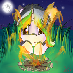 Size: 1024x1024 | Tagged: safe, artist:yuris, oc, oc only, pony, unicorn, night, solo