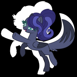 Size: 1800x1792 | Tagged: safe, artist:salmence6464, artist:storyofmybases, oc, oc only, oc:night howler, original species, pegasus, pony, wolf, wolf pony, deviantart watermark, obtrusive watermark, watermark