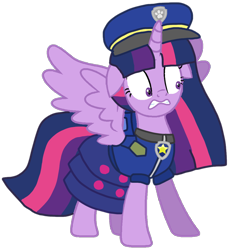 Size: 984x1060 | Tagged: safe, artist:徐詩珮, twilight sparkle, alicorn, pony, series:sprglitemplight diary, series:sprglitemplight life jacket days, series:springshadowdrops diary, series:springshadowdrops life jacket days, g4, alternate universe, base used, chase (paw patrol), clothes, cute, dress, female, hat, mare, paw patrol, paw prints, simple background, solo, transparent background, twilight sparkle (alicorn), wide eyes