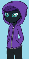 Size: 290x594 | Tagged: safe, artist:furrydiva, oc, oc only, oc:nyx, equestria girls, g4, clothes, equestria girls-ified, hoodie, older, older nyx