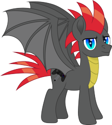Size: 2000x2233 | Tagged: safe, artist:cloudy glow, oc, oc only, oc:gamerpen, dracony, dragon, hybrid, pony, high res, male, movie accurate, simple background, solo, transparent background, wings