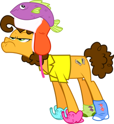 Size: 2348x2554 | Tagged: safe, artist:spencethenewbie, cheese sandwich, pony, g4, pinkie pride, clothes, elephant slippers, hat, high res, male, simple background, slippers, solo, transparent background, vector