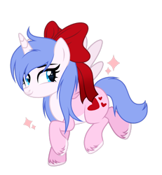 Size: 1024x1106 | Tagged: safe, artist:alfury, artist:mint-light, oc, oc only, oc:rioshi sweet, alicorn, pony, bow, female, hair bow, mare, simple background, solo, transparent background