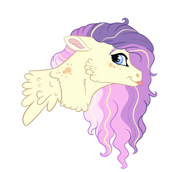Size: 2999x2954 | Tagged: safe, artist:venommocity, oc, oc only, pegasus, pony, female, high res, magical lesbian spawn, mare, offspring, parent:apple bloom, parent:diamond tiara, parents:diamondbloom, simple background, solo, tongue out, white background