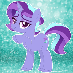 Size: 392x389 | Tagged: safe, artist:glowfangs, oc, oc only, oc:comet lark, pony, unicorn, base used, female, magical lesbian spawn, mare, offspring, parent:starlight glimmer, parent:trixie, parents:startrix, pixel art, solo