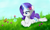 Size: 2000x1200 | Tagged: safe, artist:truffle shine, rarity, butterfly, pony, unicorn, g4, cute, female, flower, flower in hair, magic, mare, prone, raribetes, solo, telekinesis