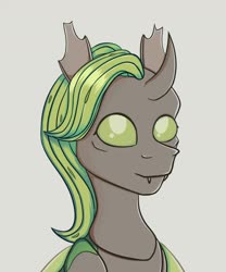 Size: 1500x1800 | Tagged: safe, artist:tanatos, oc, oc only, changeling, bust, female, green changeling, portrait, solo