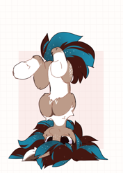 Size: 858x1212 | Tagged: safe, artist:php146, oc, oc only, earth pony, pony, unicorn, coat markings, headstand, pale belly, socks (coat markings), solo