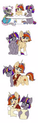 Size: 700x2248 | Tagged: safe, artist:celestial-rainstorm, oc, oc only, oc:athena, oc:dawn star, oc:jupiter sky, hybrid, pony, unicorn, colt, female, filly, food, interspecies offspring, male, mare, muffin, offspring, parent:discord, parent:fluttershy, parent:starlight glimmer, parent:stygian, parent:sunburst, parent:twilight sparkle, parents:discoshy, parents:starburst, parents:twigian, simple background, stallion, tea party, teary eyes, white background